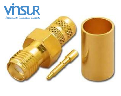 11921016 -- RF CONNECTOR - 50OHMS, RP SMA FEMALE, STRAIGHT, CRIMP TYPE, LMR-240 CABLE